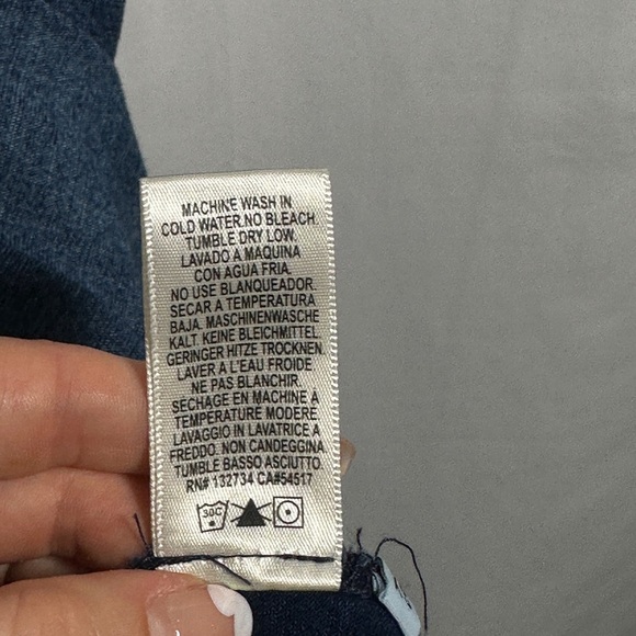 Cloth & Stone Cotton V-Neck Midi Tee Dress Side Slits XS Indigo Blue - Picture 6 of 9